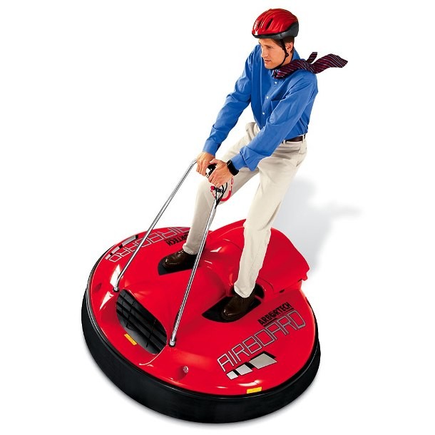 Levitating Hover Scooter, price: $15,000...Hammacher Schlemmer, the oldest catalogue company in the US, offered what looked like every boy´s dream toy. Described as a miniature flying saucer with handlebars, the Levitating Hover Scooter moved its rider on a cushion of air. Capable of speeds up to 15 mph (24km/h), the Hover Scooter could have been yours for $15,000 dollars.