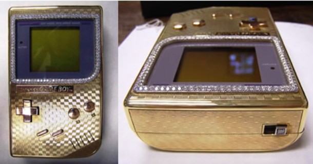 Gold Nintendo Gameboy, price: $25,000...The limited edition of Nintendo Gameboy, the world's most popular handheld toy, was created by British jewelers Asprey of London in 2006. Made from 18-karat gold and diamonds, this Gameboy can be yours for mere 25,000 dollars.