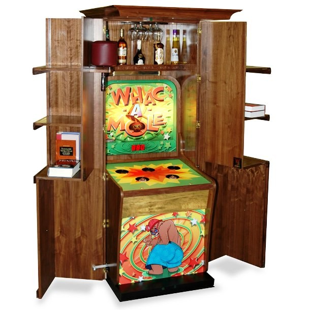 Whac-a-mole Game, price: $35,000...Another fancy toy by the Hammacher Schlemmer, this Whac-a-mole gaming machine was highly customized, offering remote-controlled doors and shelves for your favorite liqueurs. Weighing 286 pounds (130 kg), the machine is equipped with built-in speakers that provide authentic sound effects.