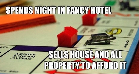 monopoly game night - Spends Night In Fancy Hotel @ . P Sells House And All Property To Afford It