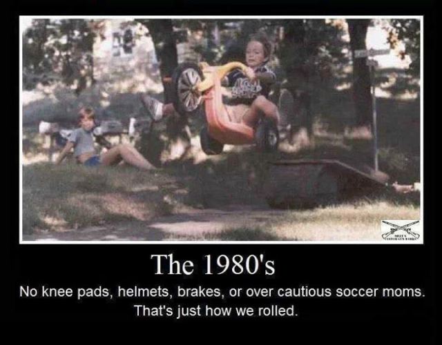 kid jumping big wheel - The 1980's No knee pads, helmets, brakes, or over cautious soccer moms. That's just how we rolled.