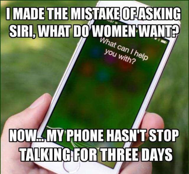 grass - I Made The Mistake Of Asking Siri, What Do Women Wante What can I help you with? Nowl My Phone Hasn'T Stop Talking For Three Days