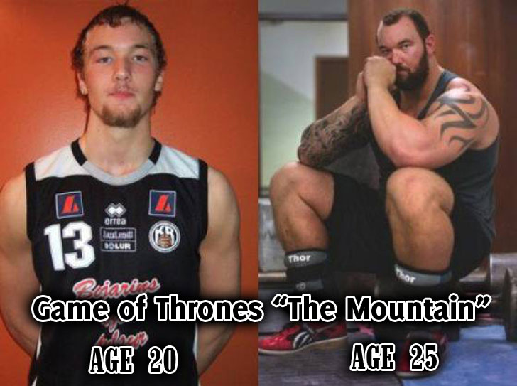 hafþór júlíus björnsson basketball - Bolur Game of Thrones The Mountain Age 20 Age 25