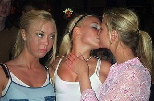 girls caught kissing