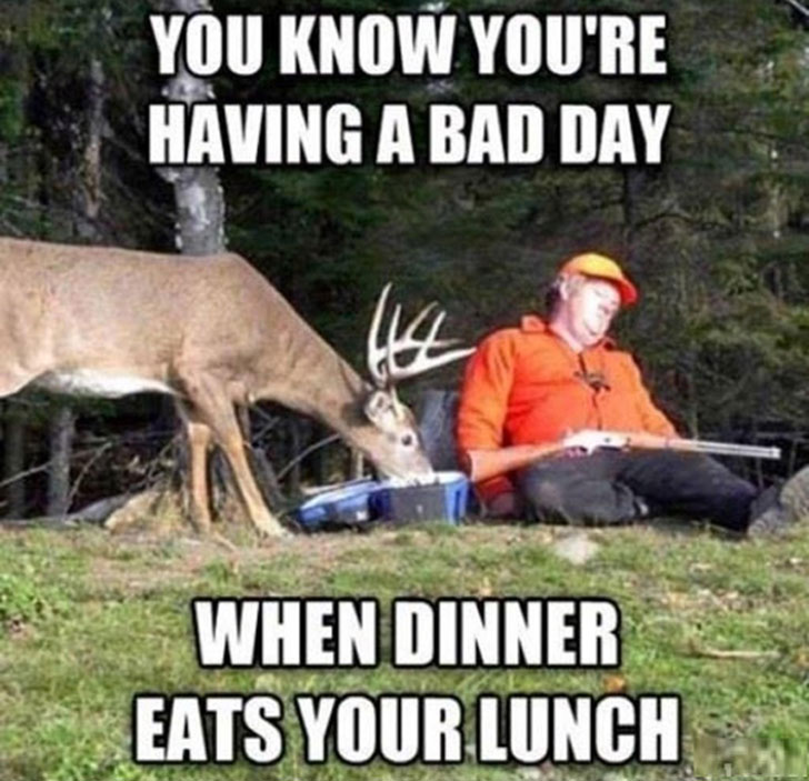 hunting funny - You Know You'Re Having A Bad Day When Dinner Eats Your Lunch