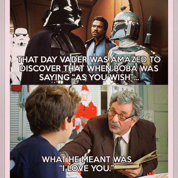 star wars as you wish - That Day Vader Was Amazed To Discover That When Boba Was Saying As You Wish... What He Meant Was "I Love You."
