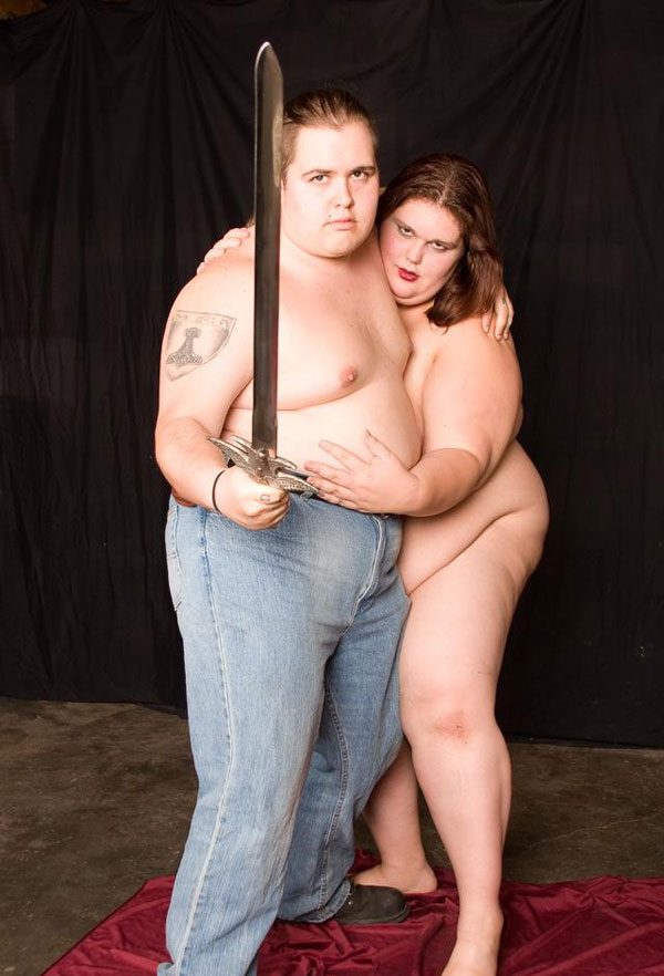 fat couple with sword