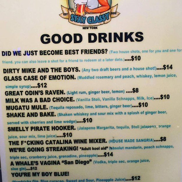 will ferrell themed bar - W pour New York Good Drinks Did We Just Become Best Friends? Two house shots, one for you and one for friend, you can also leave a shot for a friend to redeem at a later date.....$10 Dirty Mike And The Boys. Any two draft beers a