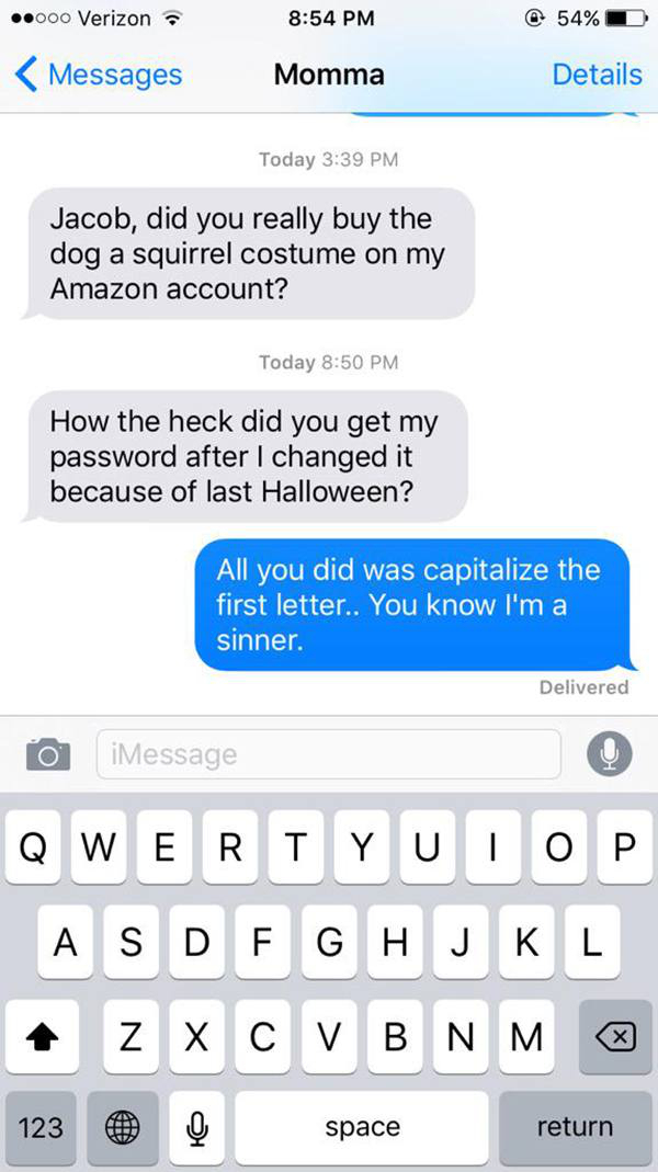 A guy annoys his mom by using her Amazon account for epic costumes