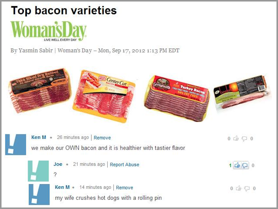 ken m best - Top bacon varieties WomansDay Live Well Every Day By Yasmin Sabir Woman's Day Mon, Edt a Center Cut Ken M. 26 minutes ago Remove we make our Own bacon and it is healthier with tastier flavor Joe . 21 minutes ago Report Abuse Ken M. 14 minutes