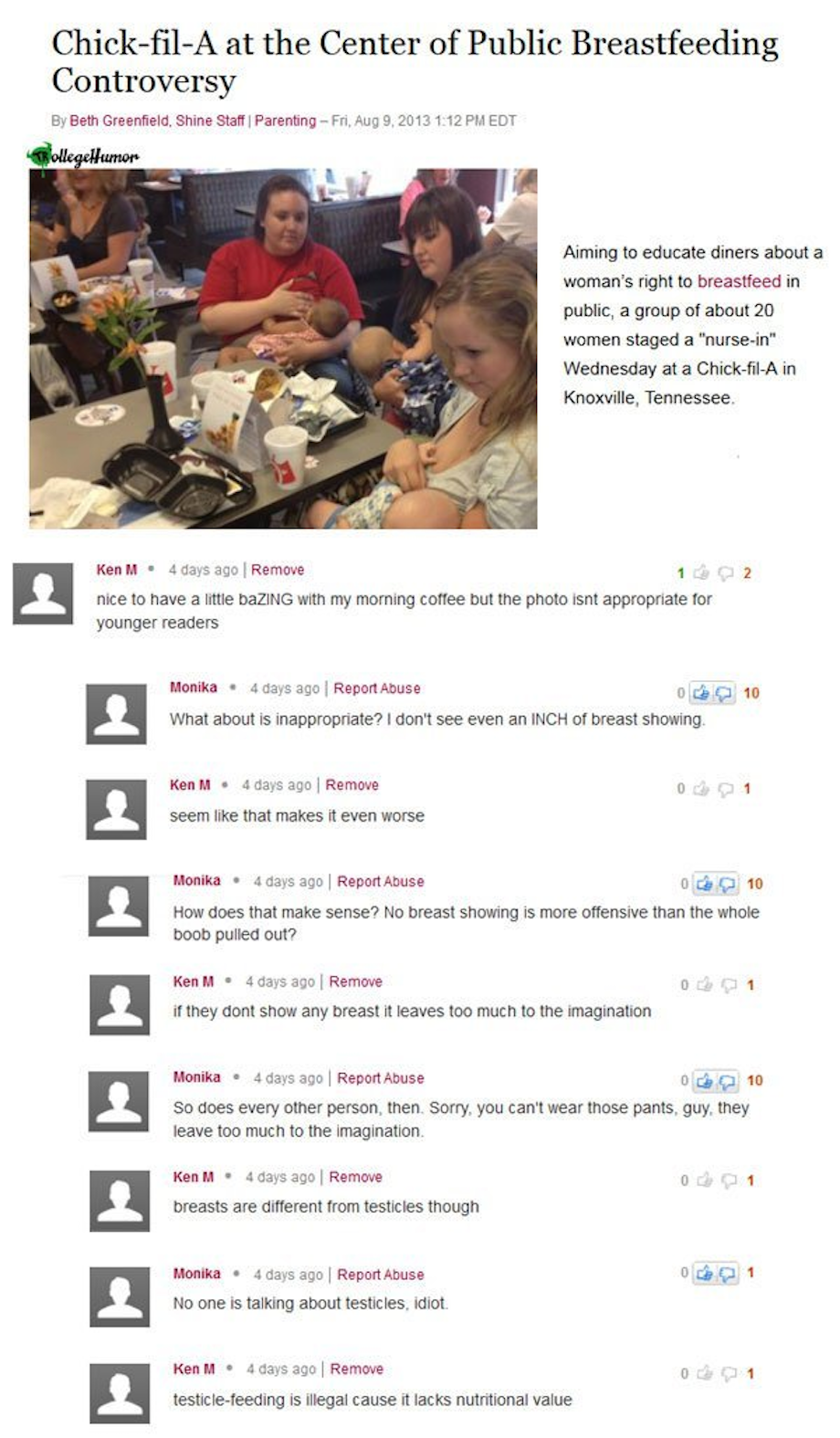 ken m testicles - ChickfilA at the Center of Public Breastfeeding Controversy G Er Aing to educate diners about a Osobrin public, a group of about 20 women staged a use Vesty a Chic Know Tende 2 Home me have co n tro W a ve Inch bong the one How does that
