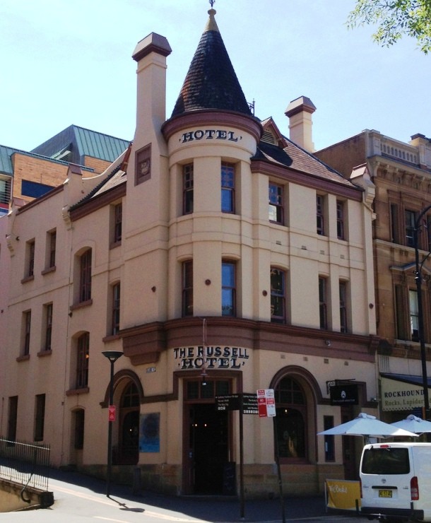 Russell Hotel, Australia...Located in The Rocks, Sydney’s oldest district, the Russell Hotel has a long history full of various legends. According to one of them, hotel room No. 8 is haunted by the spirit of a sailor who refused to check out. Many hotel guests have described seeing a man staring at them from the center of the room.