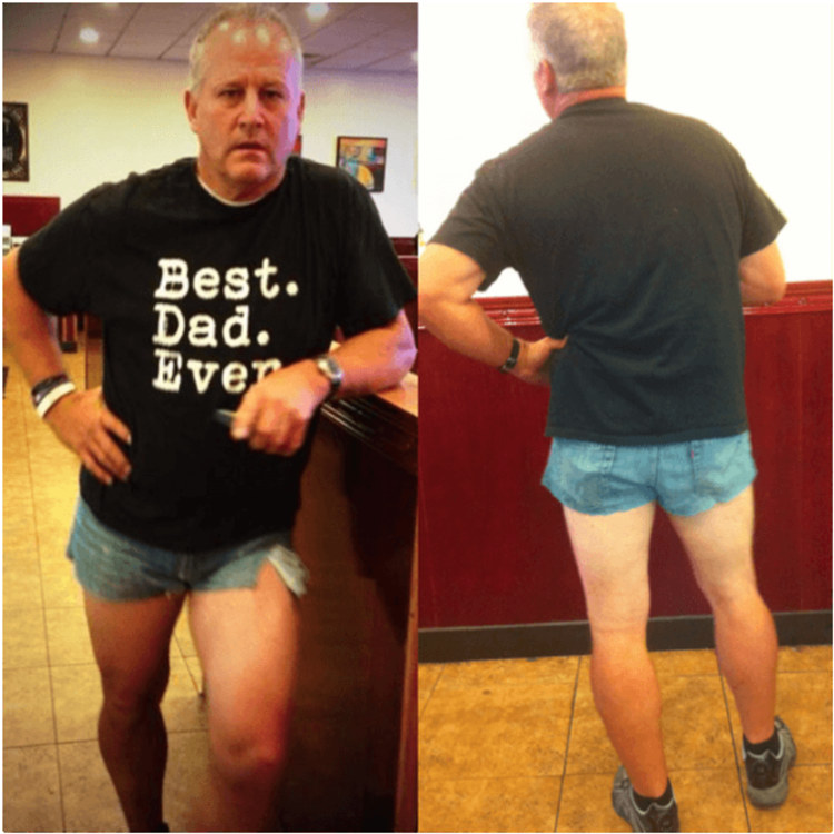 This father with an embarrassing solution to his daughter wearing short shorts...