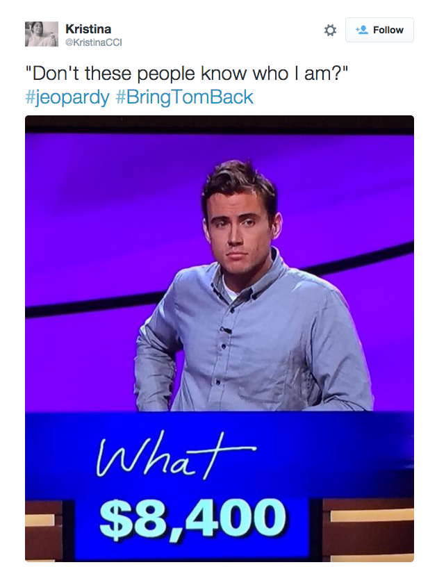 The Internet is Infatuated With Jeopardy Contestant Tom!
