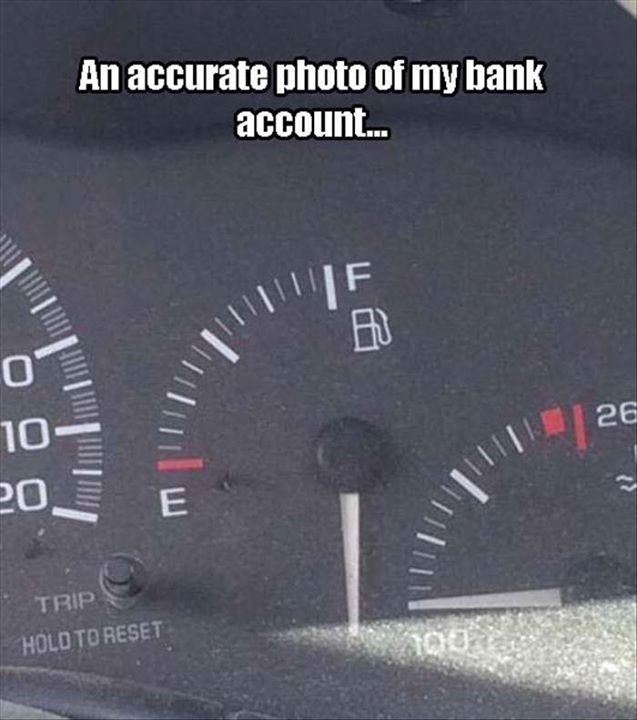 know my car - An accurate photo of my bank account... Huf 26 10 2013 Trip Hold To Reset