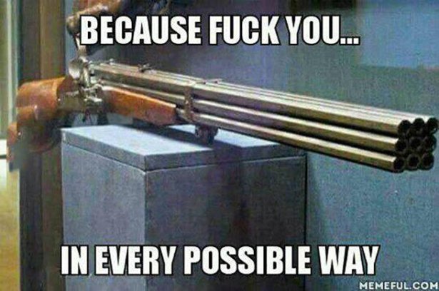 firearm - Because Fuck You... In Every Possible Way Memeful.Com