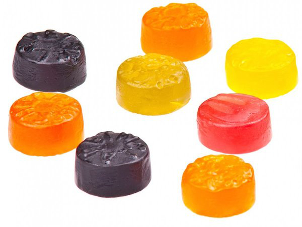 Maynards Wine Gums are gumdrops from the UK that are flavored like types of alcohol.