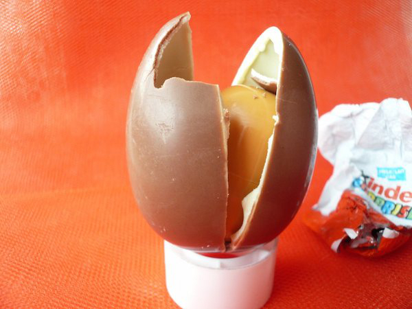 Kinder Eggs are Italian chocolate eggs with a fun treat hidden inside.