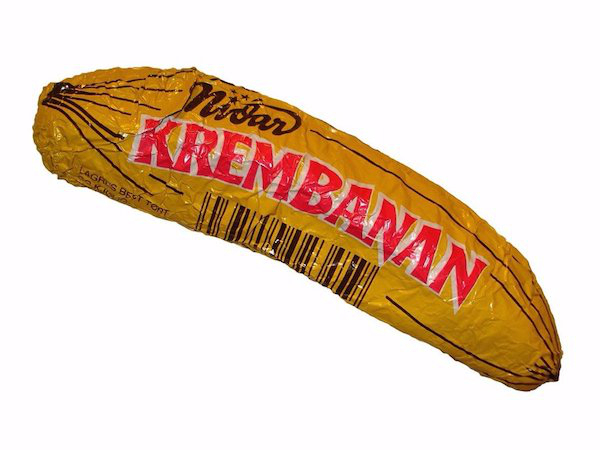 The Krembanan from Norway is a banana shaped chocolate bar filled with jelly and banana cream. (Cue the penis jokes)