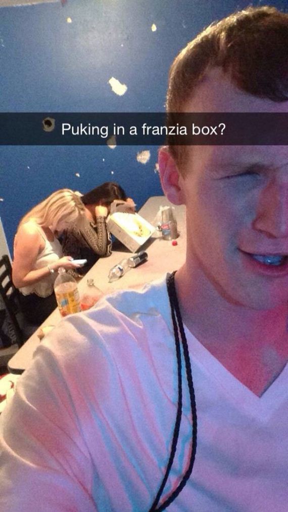college arm - Puking in a franzia box?