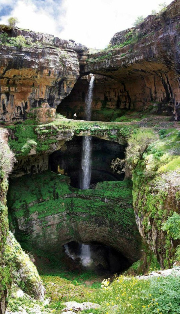 baatara gorge waterfall tannourine lebanon