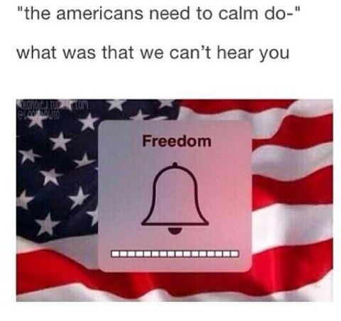america tumblr freedom - "the americans need to calm do" what was that we can't hear you Rom Freedom