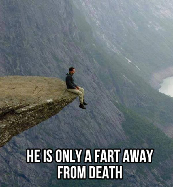 trolltunga - He Is Only A Fart Away From Death