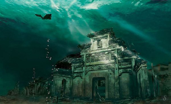 China : Engulfed City of Shi Cheng In Qiandao Lake lies the city of Shi Cheng, about 1300 years old, it is immersed for 53 years in the deep waters...