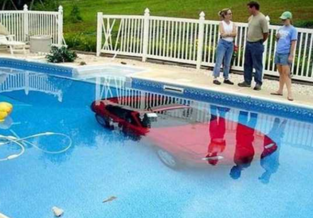random pic car in pool