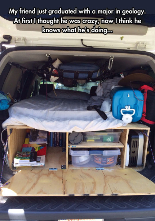 nissan rogue car camping - My friend just graduated with a major in geology. At first I thought he was crazy, now I think he knows what he's doing..
