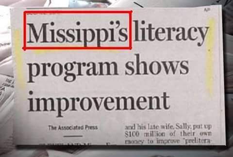funny newspaper headlines - Missippi's literacy program shows improvement The Associated Press and his late wife, Sally put up S100 million of their own mones to impicove prelitora