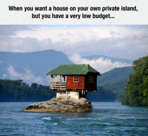 drina river house - When you want a house on your own private island, but you have a very low budget...