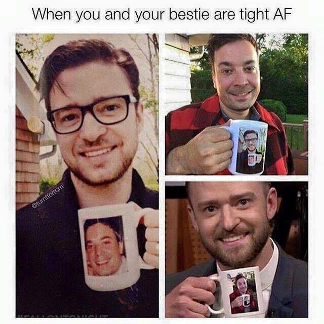 justin timberlake and jimmy fallon mug - When you and your bestie are tight Af