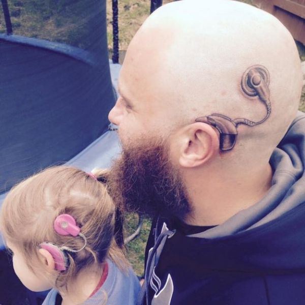 cool pic daughter and father tattoo