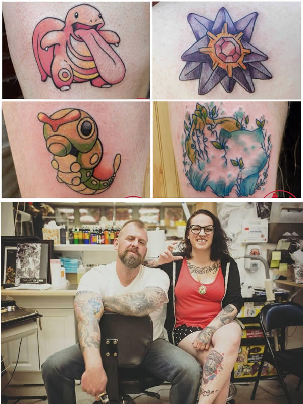 The tattoo artist who is tattooing the 151 original Pokémon onto her customers.A tattoo artist working for the Boston Tattoo Company is midway through a project that has seen her tattooing the 151 original Pokémon on her customers.The tattoos (which were all done with the customers' consent, of course) of Lickitung, Bulbasaur, and Golbat among others were etched into the skin of BTC's patrons by Alicia Thomas. She's now nearing the end of her goal of having tattooed all of the original pocket monsters featured in the classic Game Boy game and has already done about 125 out of the 151 original characters.Thomas hopes to throw a "Poké Party" for those she has tattooed. While she doesn't have a Pokémon tattoo, she has said that when the project is finally concluded she plans to get one of Bulbasaur and a Poké Ball, to signify that she finally did Catch 'Em All.