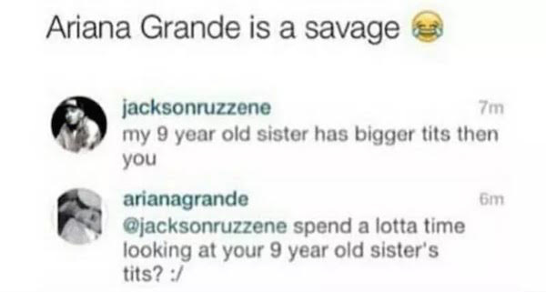 importance of statistics - Ariana Grande is a savage jacksonruzzene 7m my 9 year old sister has bigger tits then you arianagrande m spend a lotta time looking at your 9 year old sister's tits?