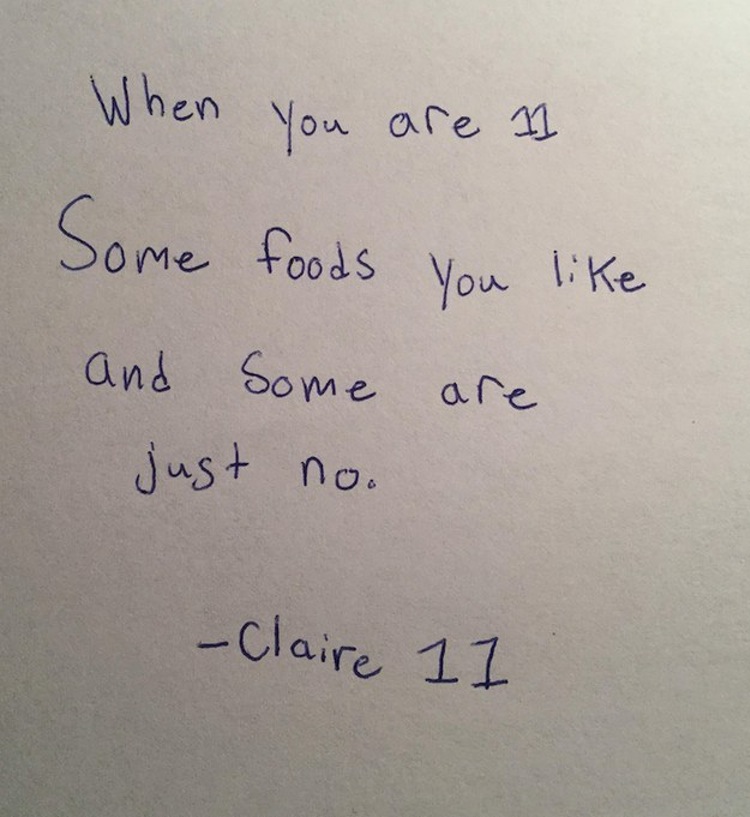 When you are in Some foods you and some are just no. Claire 1