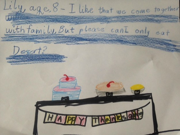 thanksgiving letters for kids - Lily, age, 8 I that we come together with family, But please can I only eat Dessert? Happy Thalstore