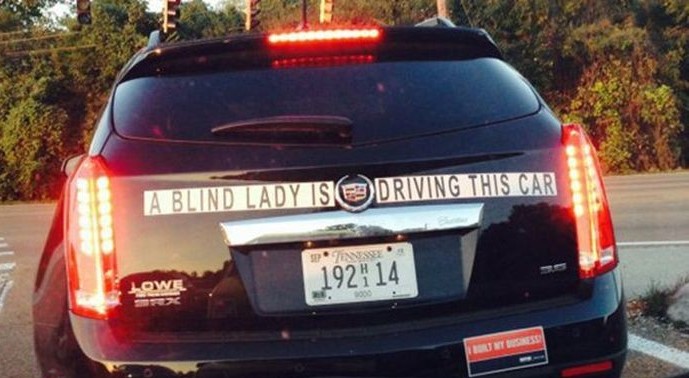 Humour - A Blind Lady Isodriving This Car Asse 192114