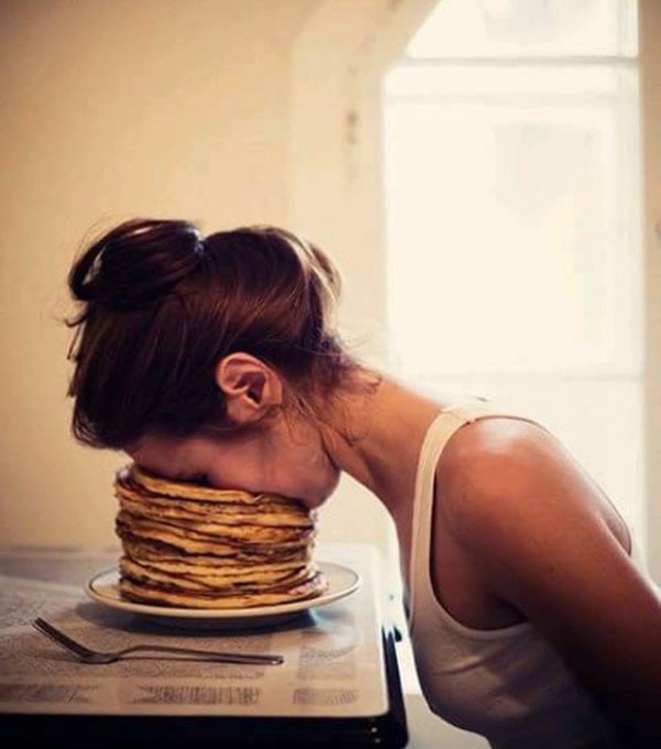 face plant in pancakes