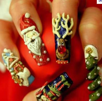christmas nail designs acrylic