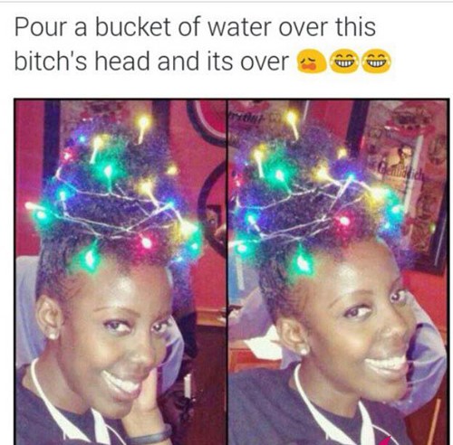 merry christmas ghetto - Pour a bucket of water over this bitch's head and its over