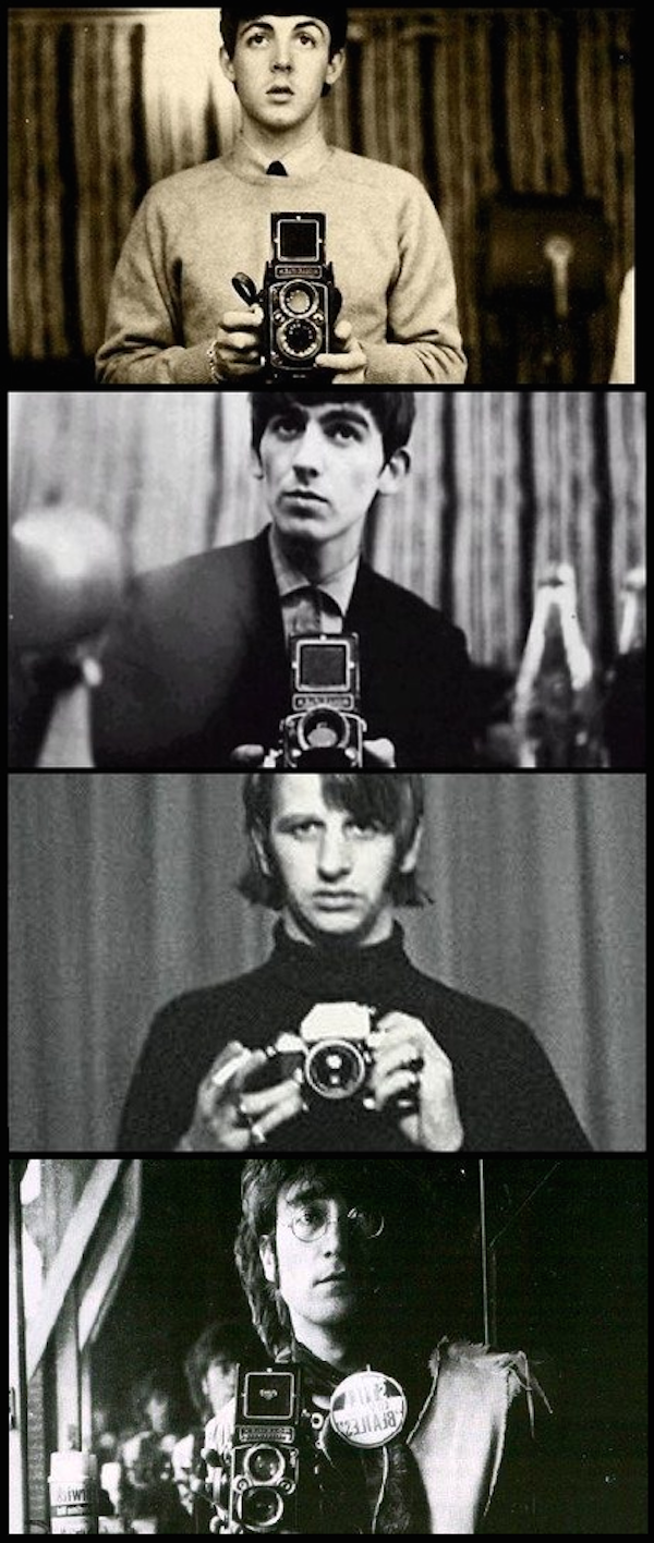 The Beatles...The Fab Four were not only ahead of their time musically, but are—as far as we know–the first band in which all the members took selfies