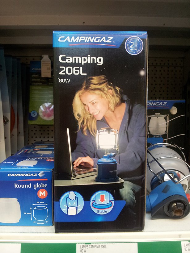 Campingaz Camping 206L 80W Pingaz Campingaz Round globe Stable Lampe Camping 206 L 80 W