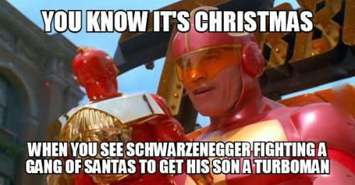 jingle all the way film - You Know It'S Christmas When You See Schwarzenegger Fighting A Gang Of Santas To Get His Sona Turboman