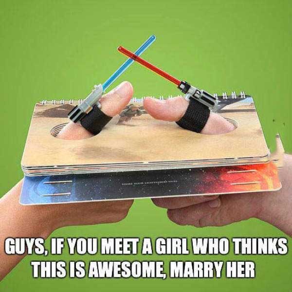 lightsaber thumb wrestling - Guys, If You Meet A Girl Who Thinks This Is Awesome Marry Her