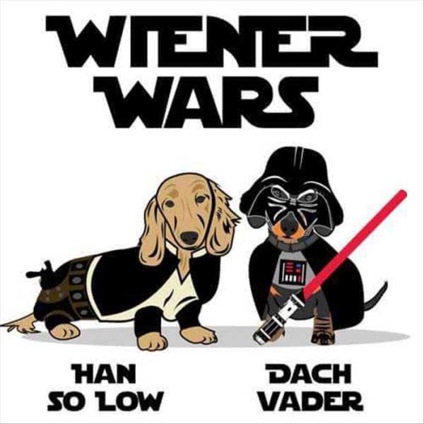 dachshund funny t shirts - Wiener Wars Han So Low Dach Vader