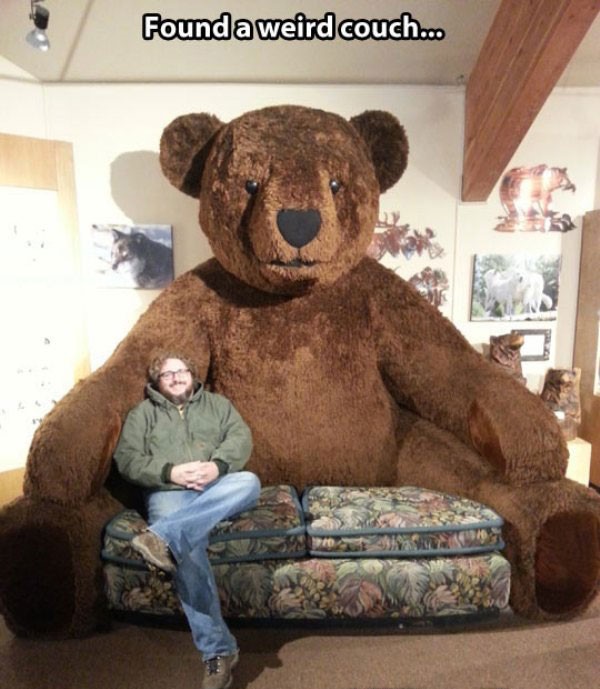 world's largest stuffed bear - Foundaweird couch...