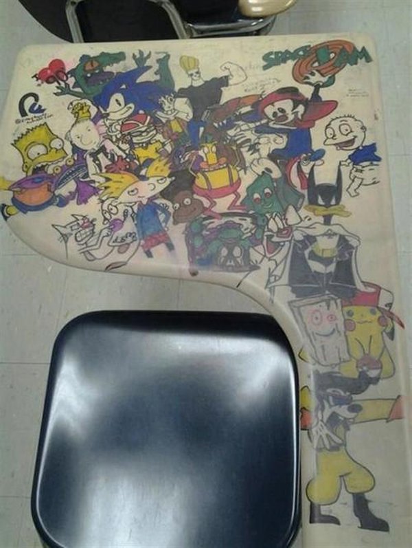 90s cartoon desk