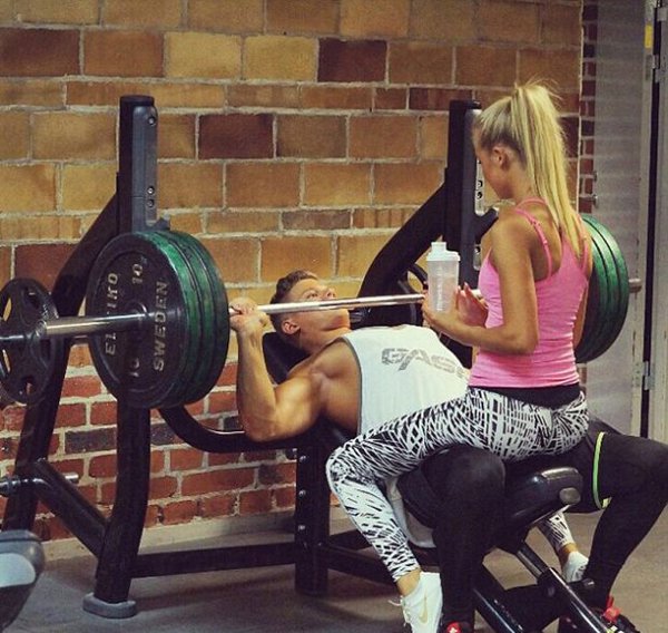 bench press with girl on top